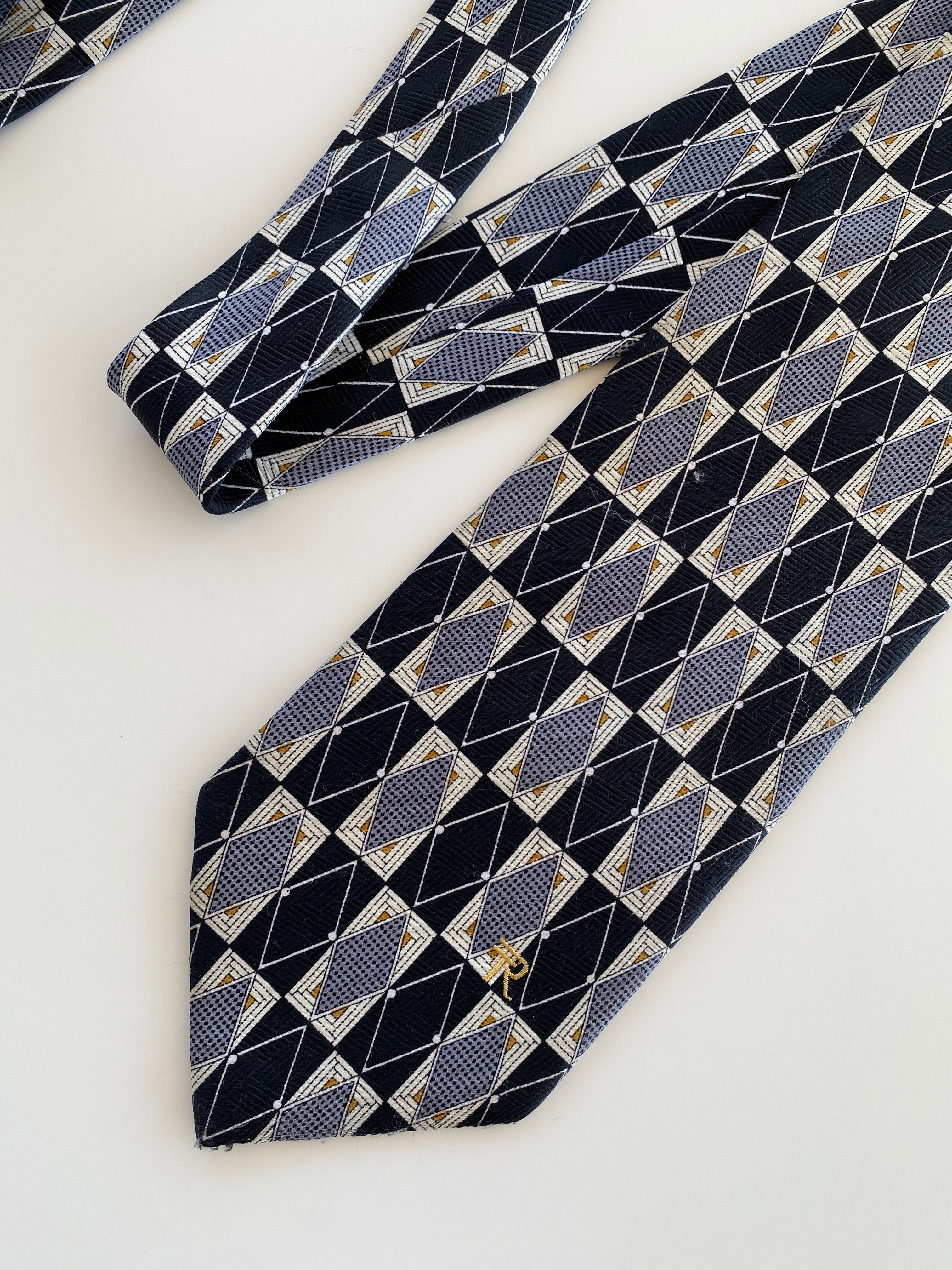 Vintage Tita Roni Abstract Geometric Print Men’s Neck Formal Tie