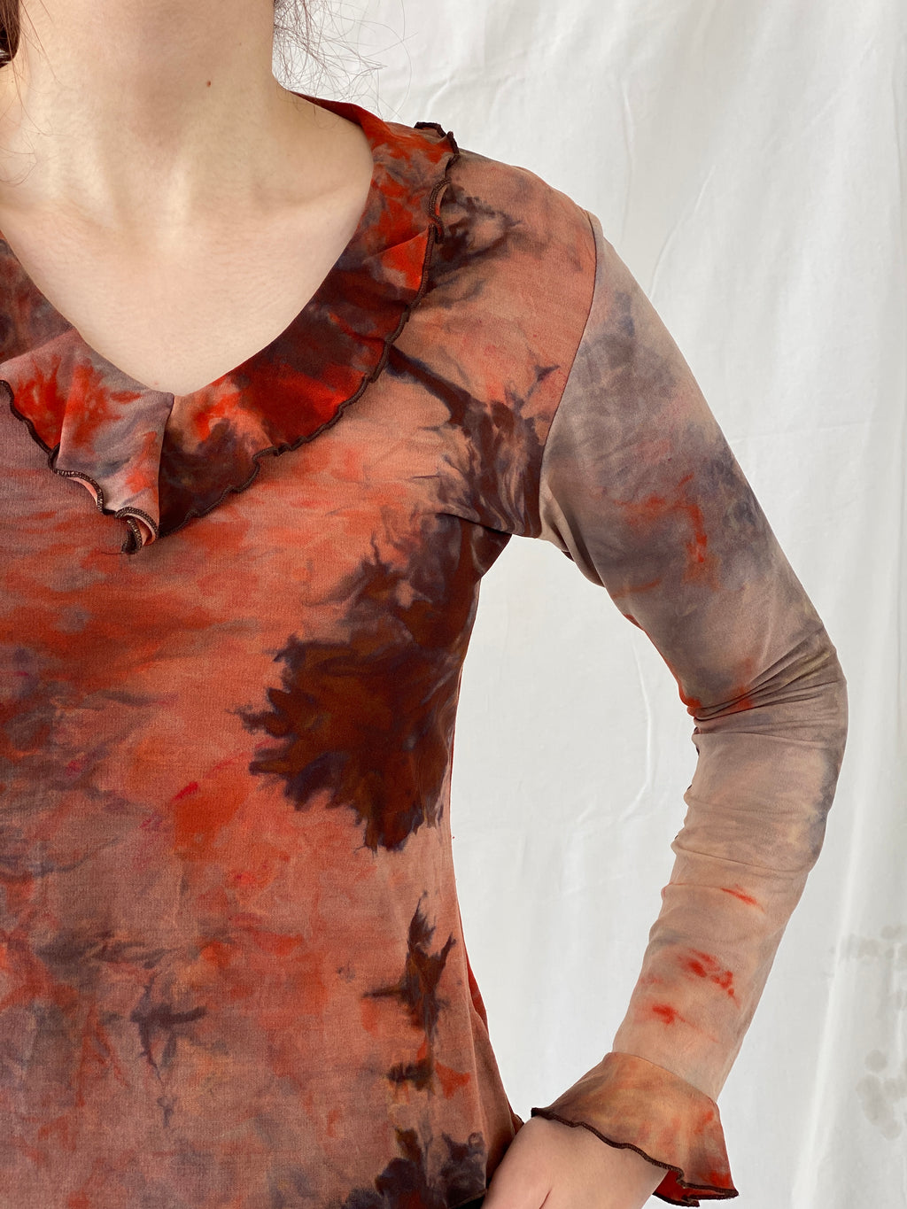 Vintage Blind Date Red Acid Flame Women’s Long Sleeve Top - L