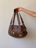 Stunning MARC PICARD Brown Purse Western Bronze Studded Shoulder Bag