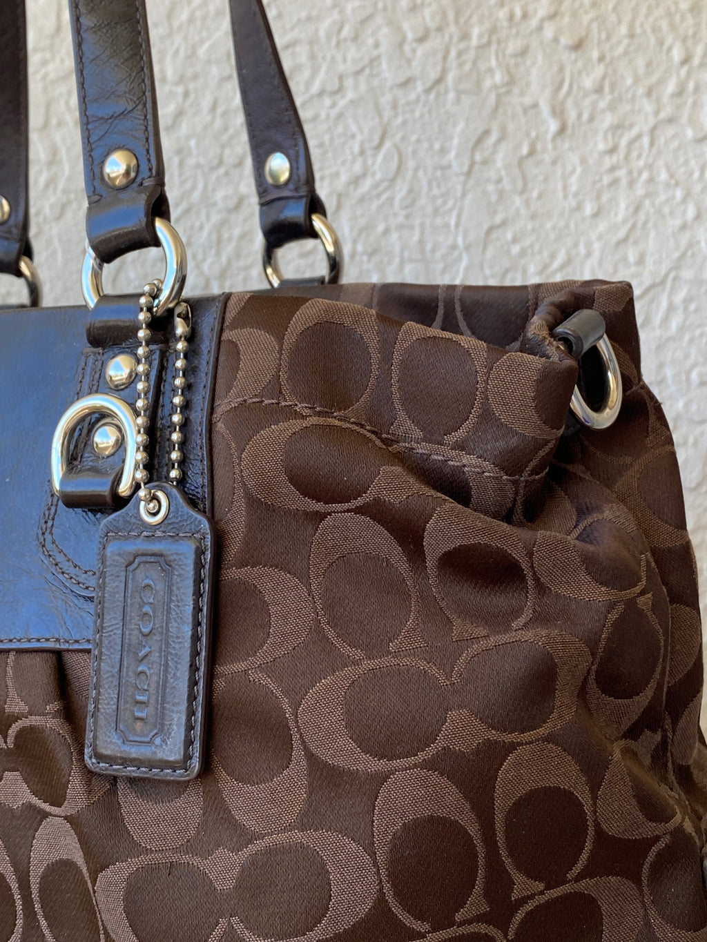 Coach Authentic Ashley Signature Sateen Brown G1051-F15510 Satchel Bag