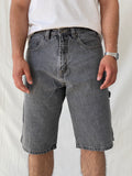 Y2K ROCAWEAR Washed Black Denim Shorts Streetwear Utility Gray Jorts