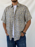 Vintage 90s MONTAGE Abstract Print Men’s Silk Button-Up Shirt - L