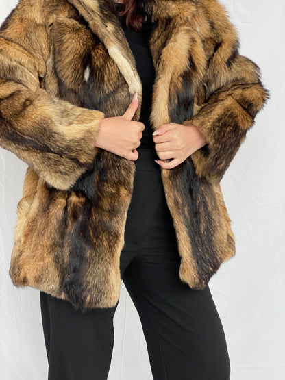 Luxurious Vintage Gaewolf Exclusive Real Fur Heavy Hooded Jacket - M