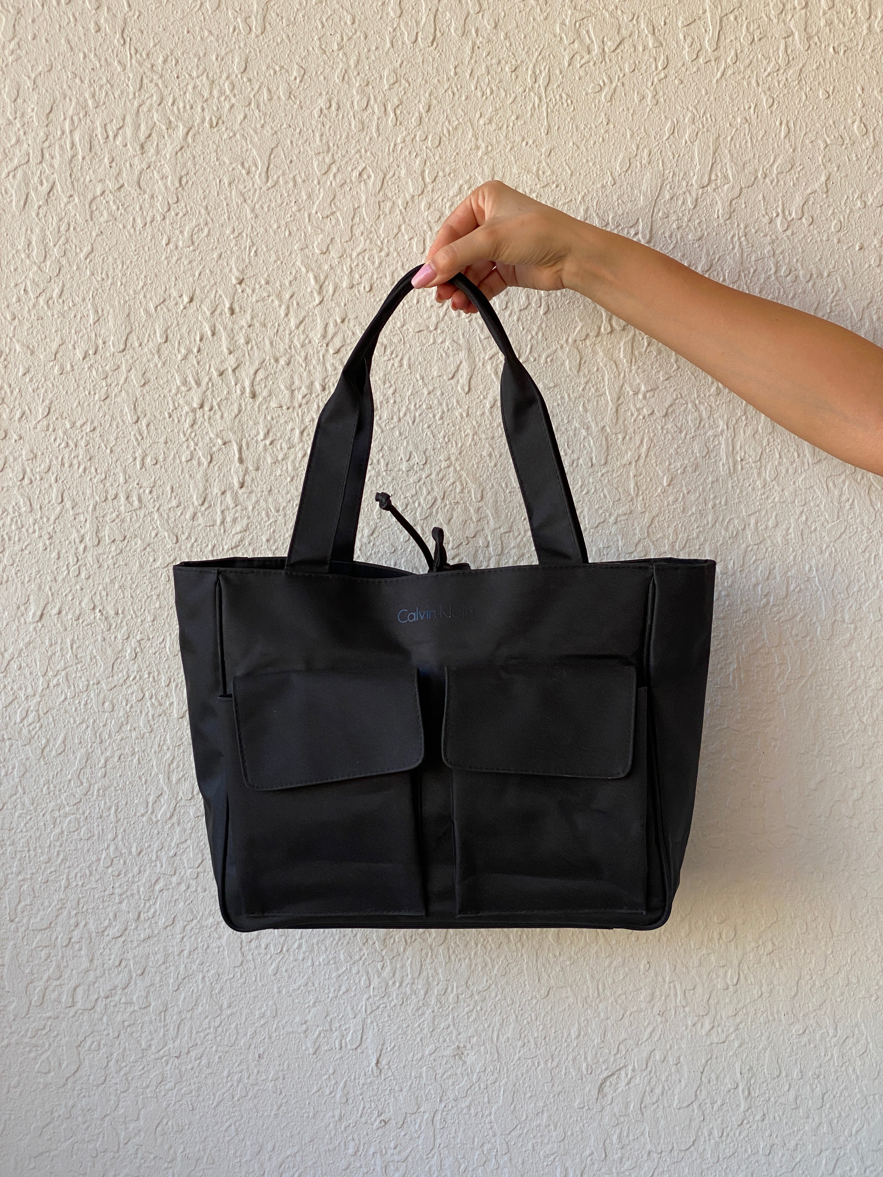 Calvin Klein Collection Shoulder Bag Black Canvas Laptop Tote Bag