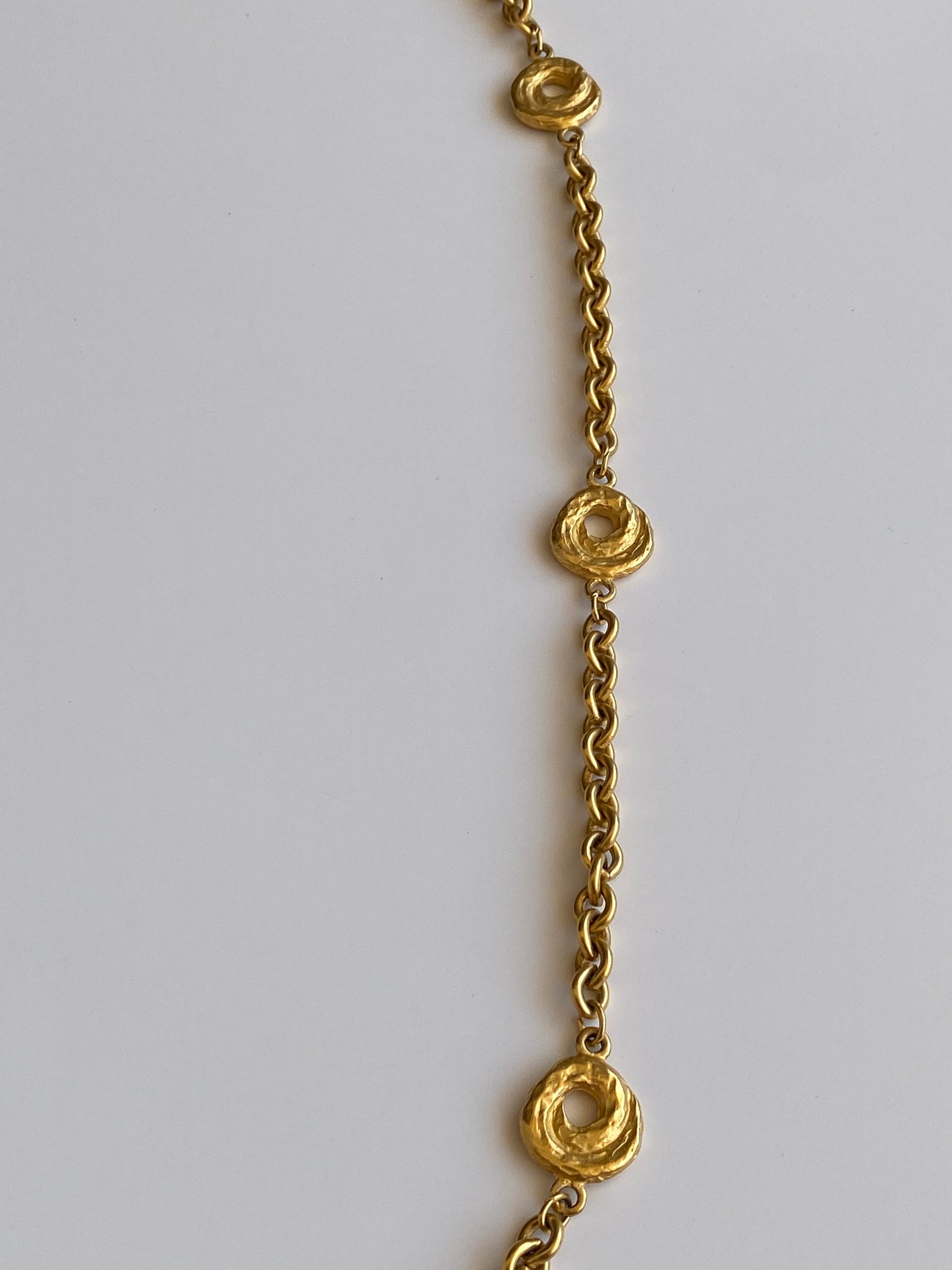 Vintage Gold-Tone Textured Link Long Necklace – Convertible Chain Belt