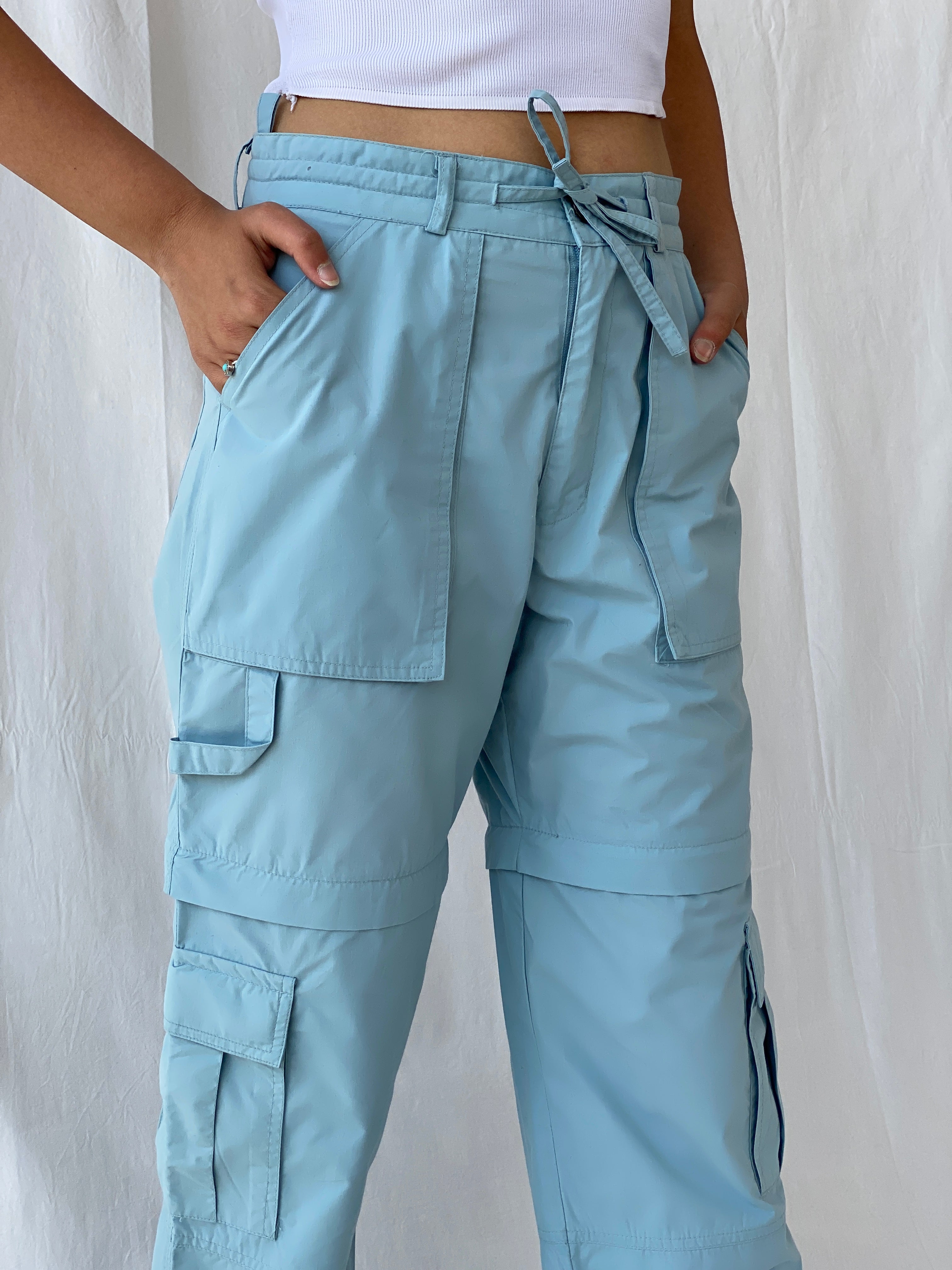 Y2K Outdoor Time Blue Utility Style Cargo Women’s Pants - 38EUR