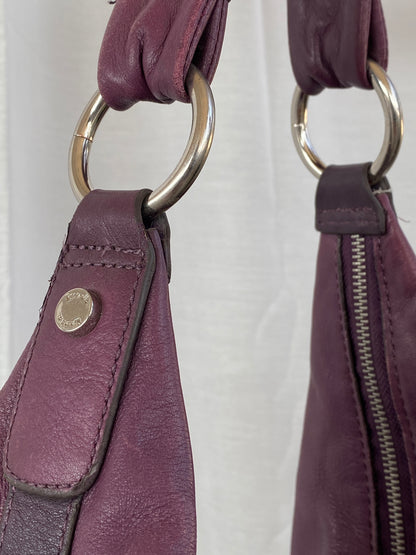 Purple Tignanello Leather Hobo Shoulder Bag