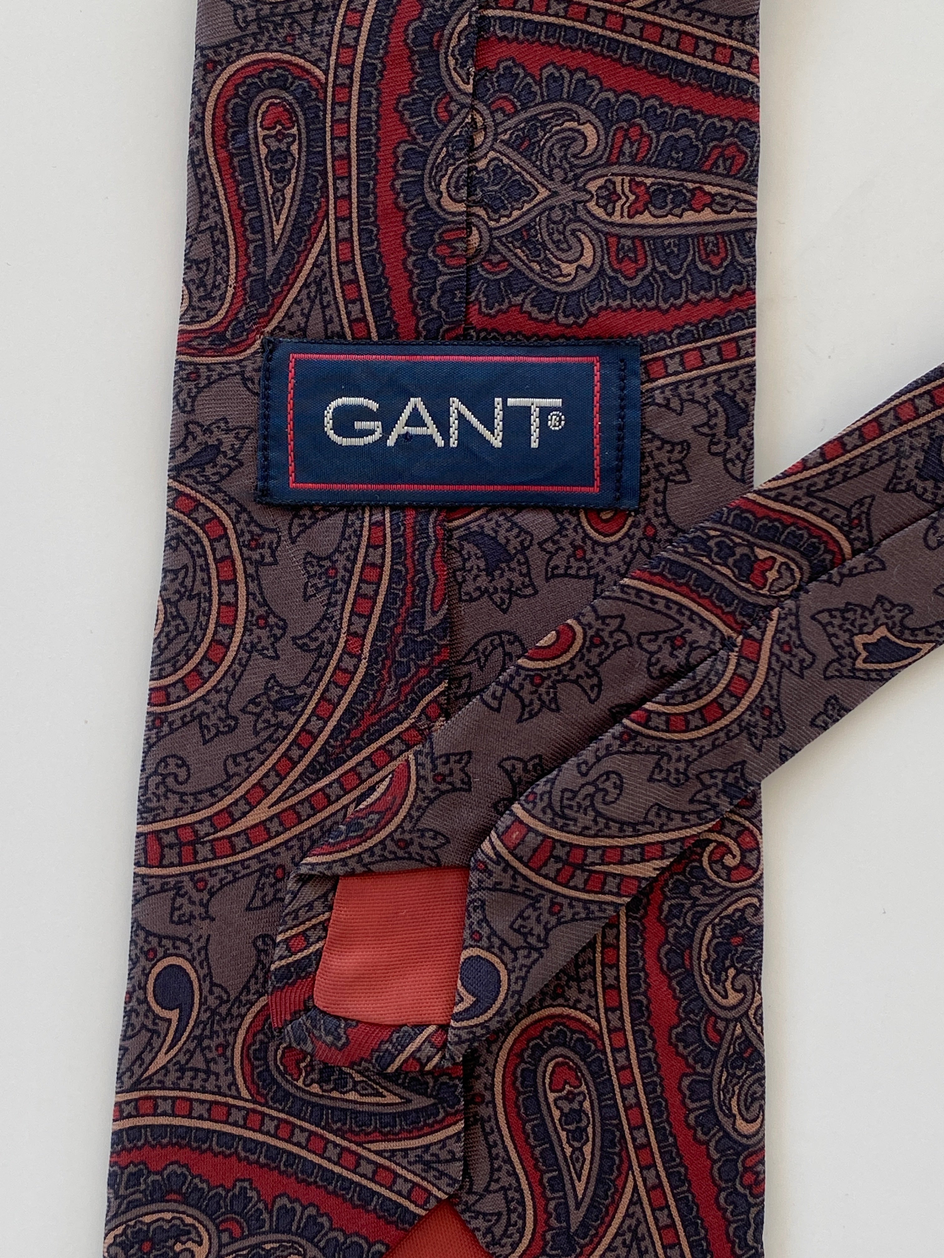 Vintage GANT Brown Paisley Print Men’s Neck Tie