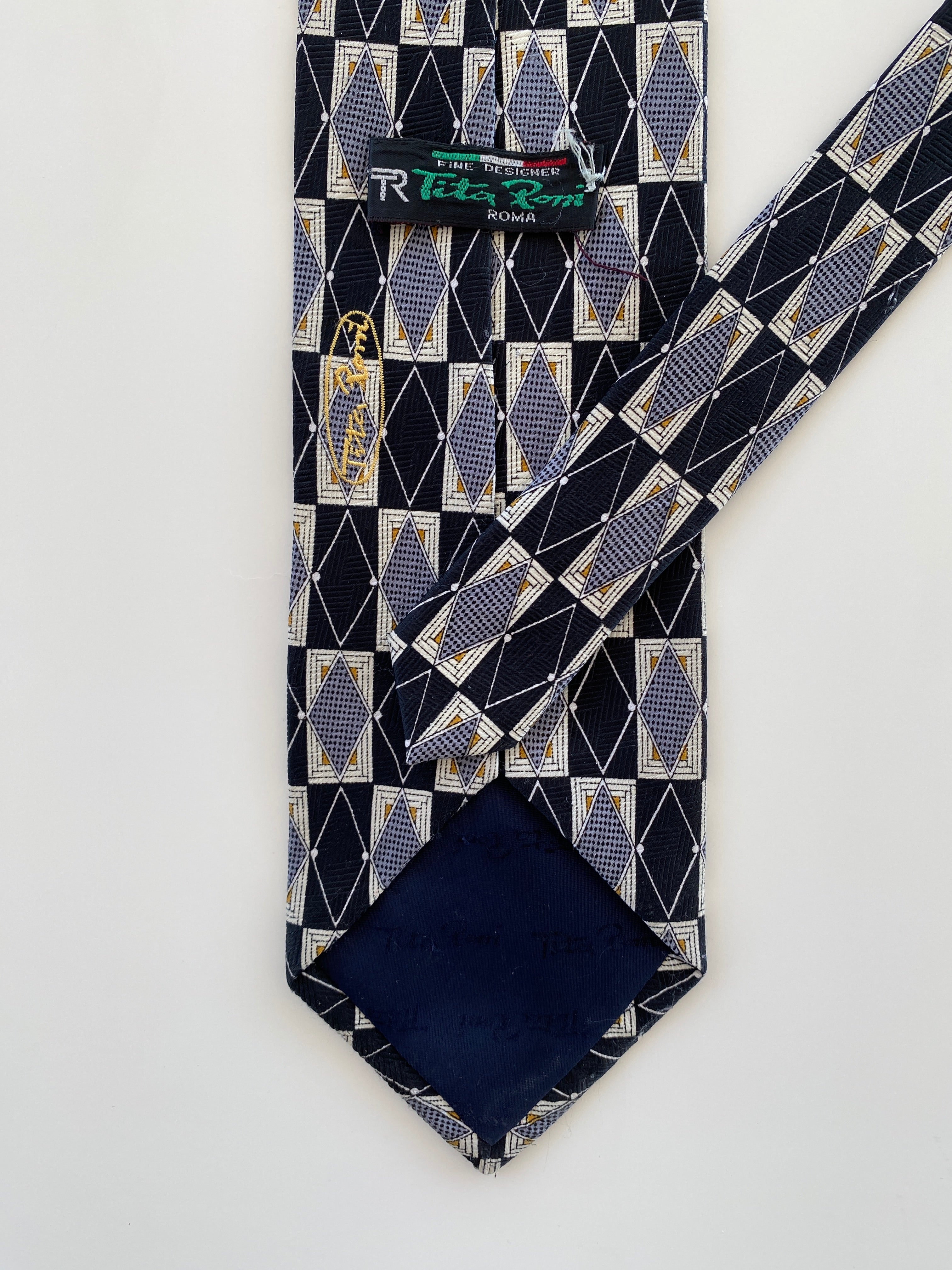Vintage Tita Roni Abstract Geometric Print Men’s Neck Formal Tie