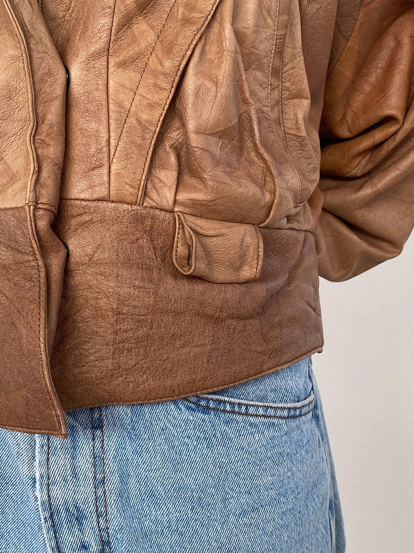 Vintage 80s Creazioni By Vinsen Genuine Leather Jacket - Balagan Vintage Leather Jacket 80s, 90s, genuine leather, genuine leather jacket, NEW IN, Tojan