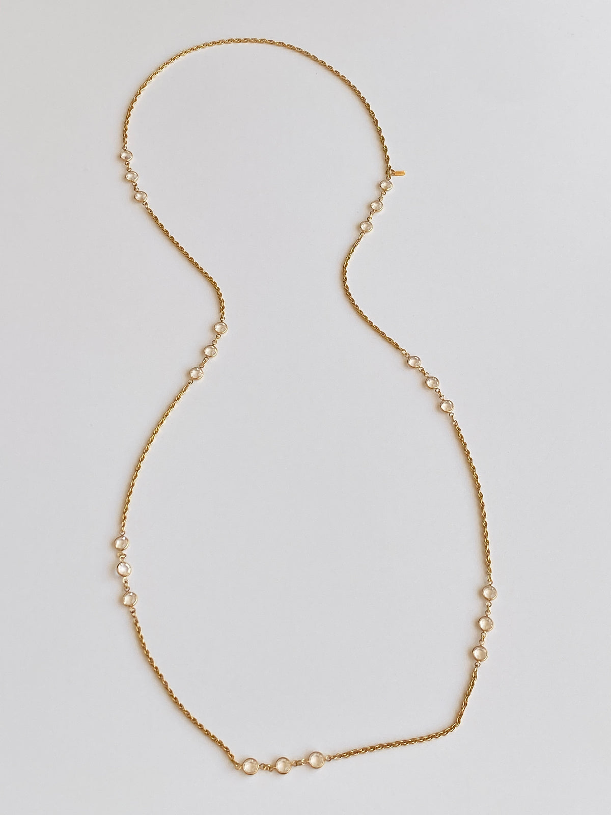 Vintage Monet Gold-Tone Crystal Long Convertible Double Strand Necklace Vintage Monet Gold-Tone Crystal Long Convertible Double Strand Necklace
