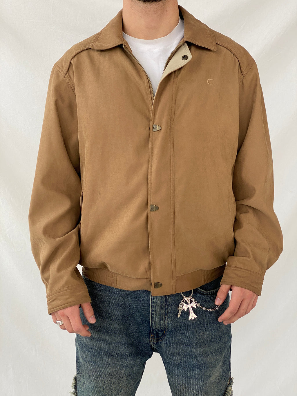 Vintage 90s Carabou Brown Work Wear Aviator Bomber Jacket - M