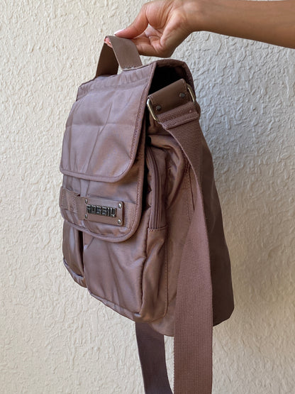 Fossil Taupe Heavyweight Nylon Laptop Messenger Bag