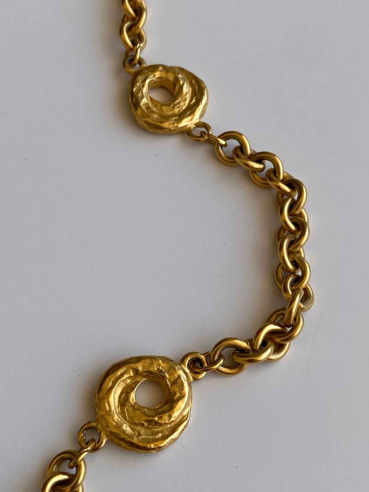 Vintage Gold-Tone Textured Link Long Necklace – Convertible Chain Belt Vintage Gold-Tone Textured Link Long Necklace – Convertible Chain Belt