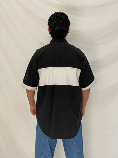Vintage 90s Bugle Boy Colorblock Cotton Retro Skate Casual Shirt – L