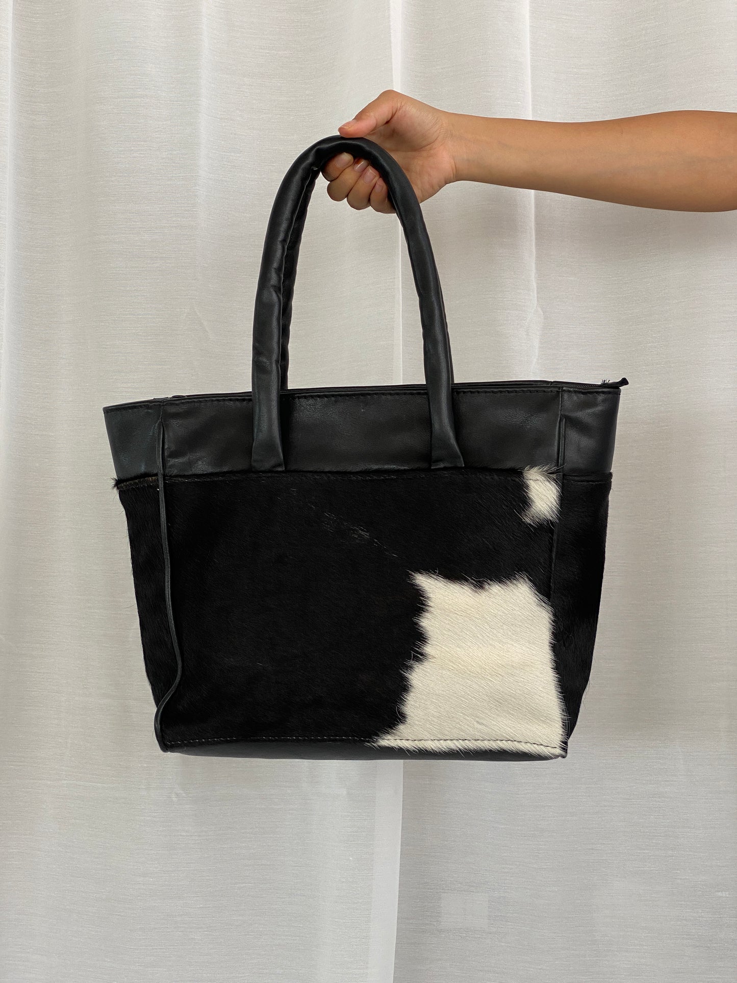 Y2K Woow Cow Pattern Plush Tote Bag