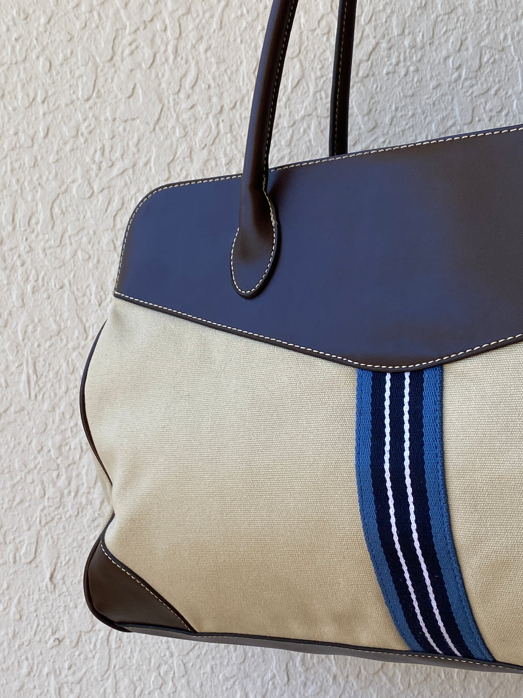 Y2K Chaps By Ralph Lauren Shoulder Bag Canvas & Vegan Leather Purse