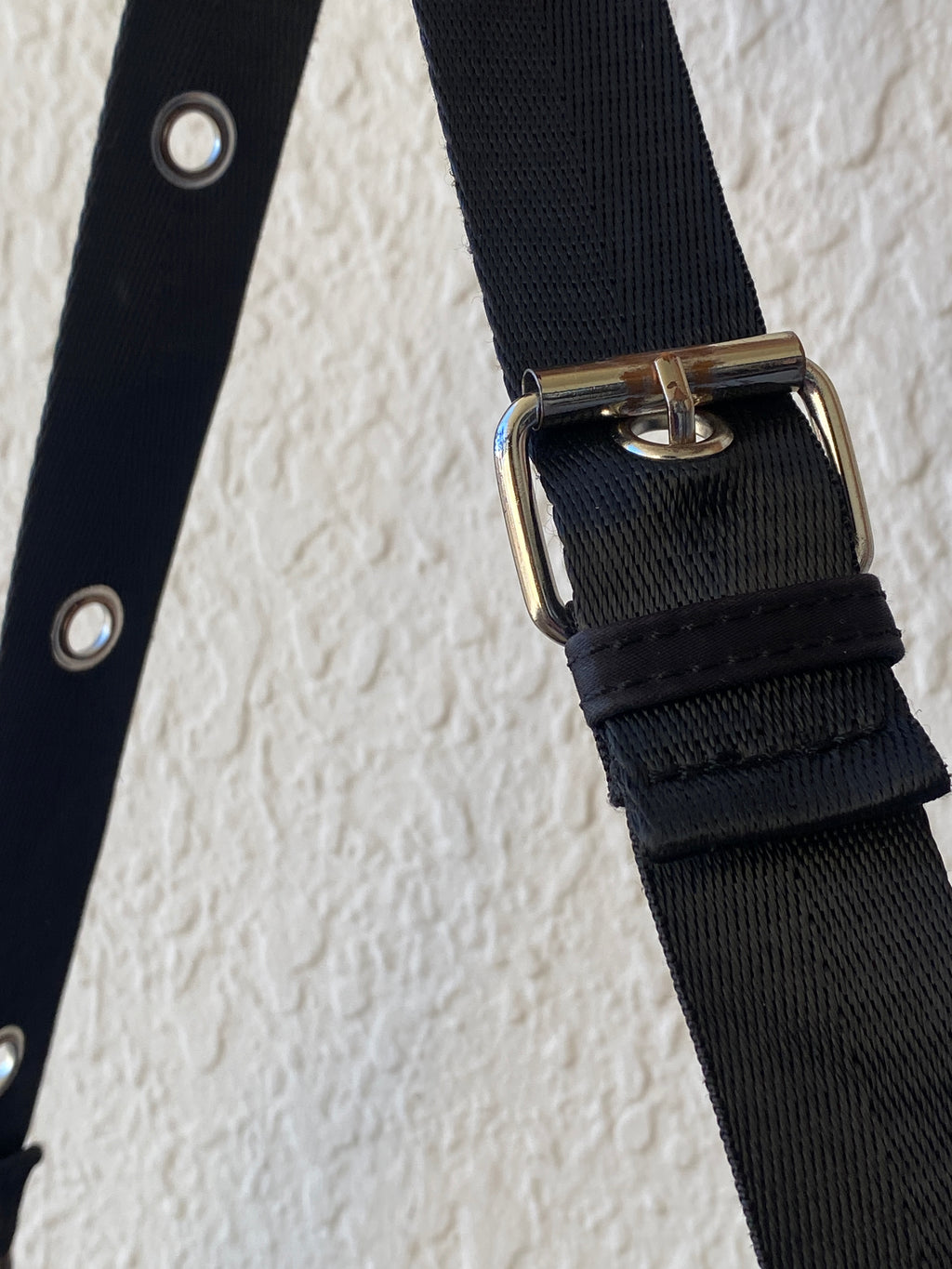 Mavi Black Nylon Goth Chains Shoulder Bag