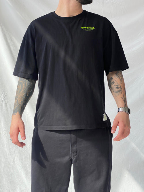 Bershka Mystical Graphic Men’s Black Print T-Shirt - M