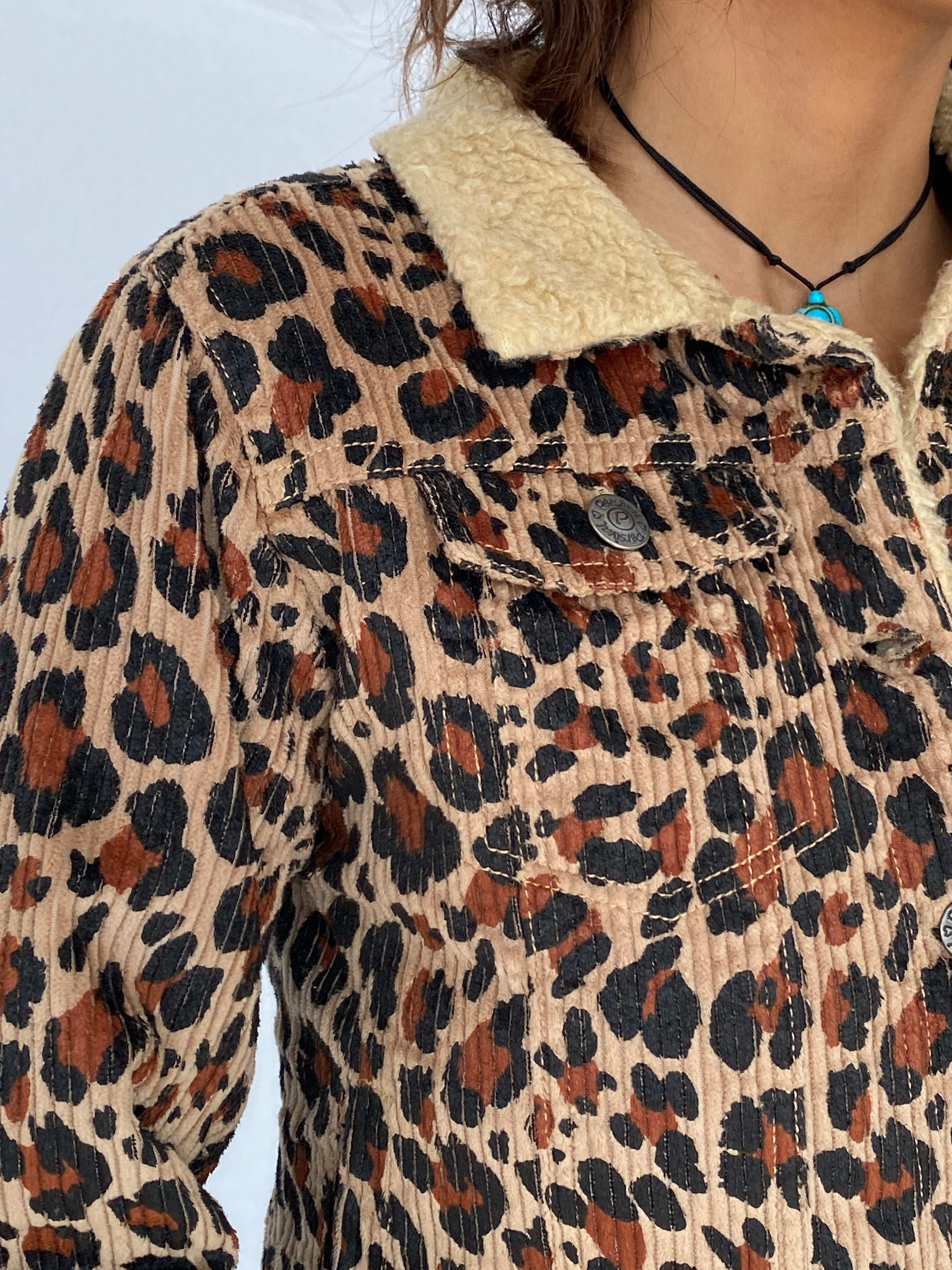 Vintage Persival Leopard Print Corduroy Jacket - Size XS - Balagan Vintage Corduroy Jacket 90s, corduroy jacket, Tojan, winter