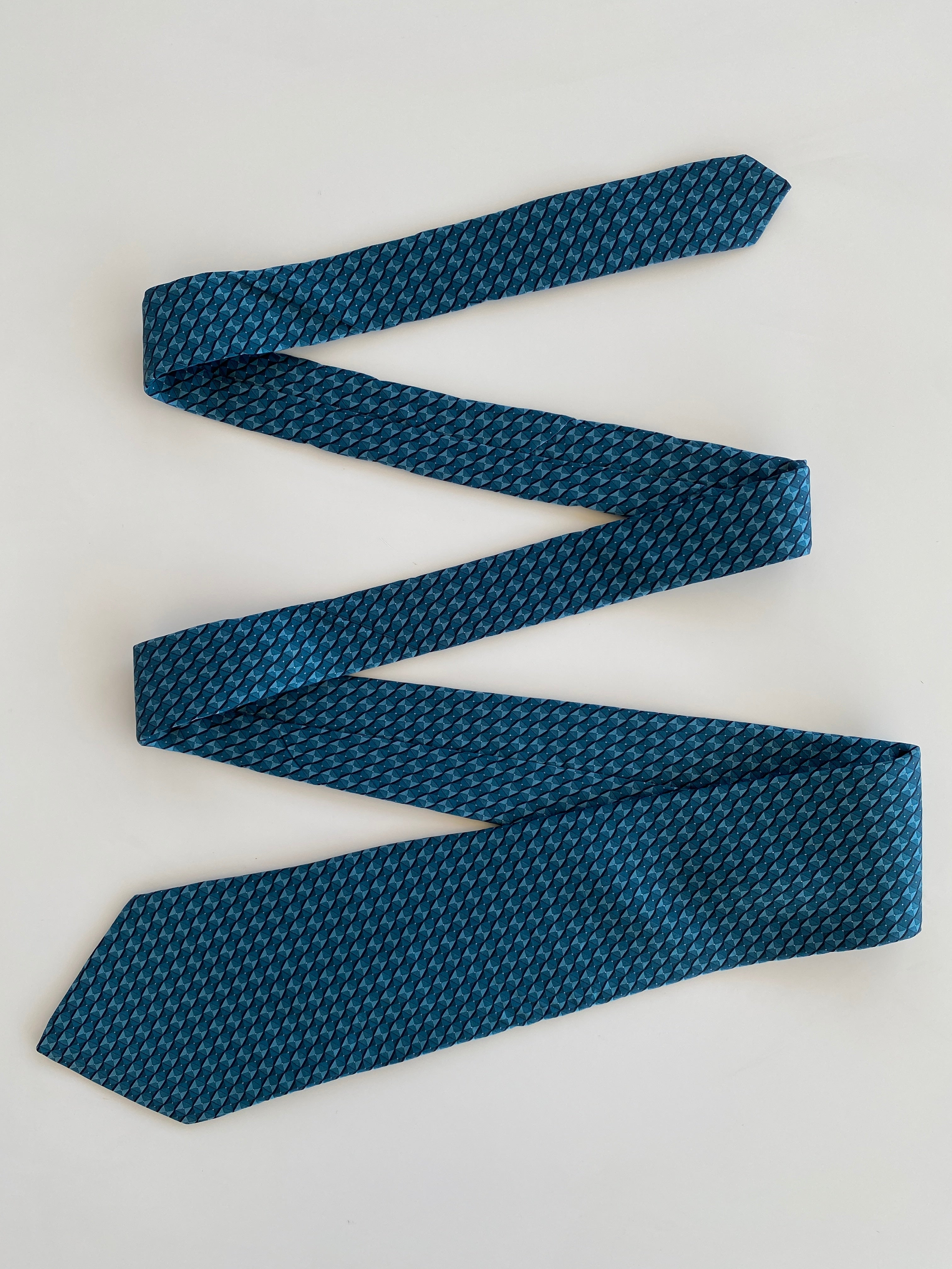 Vintage VE Via Europa Fine Neckwear Men’s Blue Silk Neck Tie