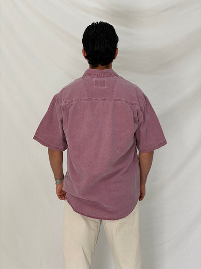 Vintage Wrangler HERO Washed Purple Cotton Shirt Oversized Workwear Shirt - M