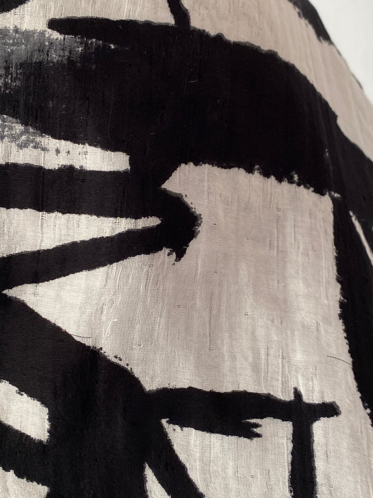MNG Limited Edition Abstract Silk Cotton Blend Black & White Artsy Midi Skirt – S