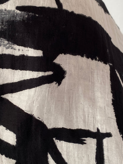 MNG Limited Edition Abstract Silk Cotton Blend Black & White Artsy Midi Skirt – S