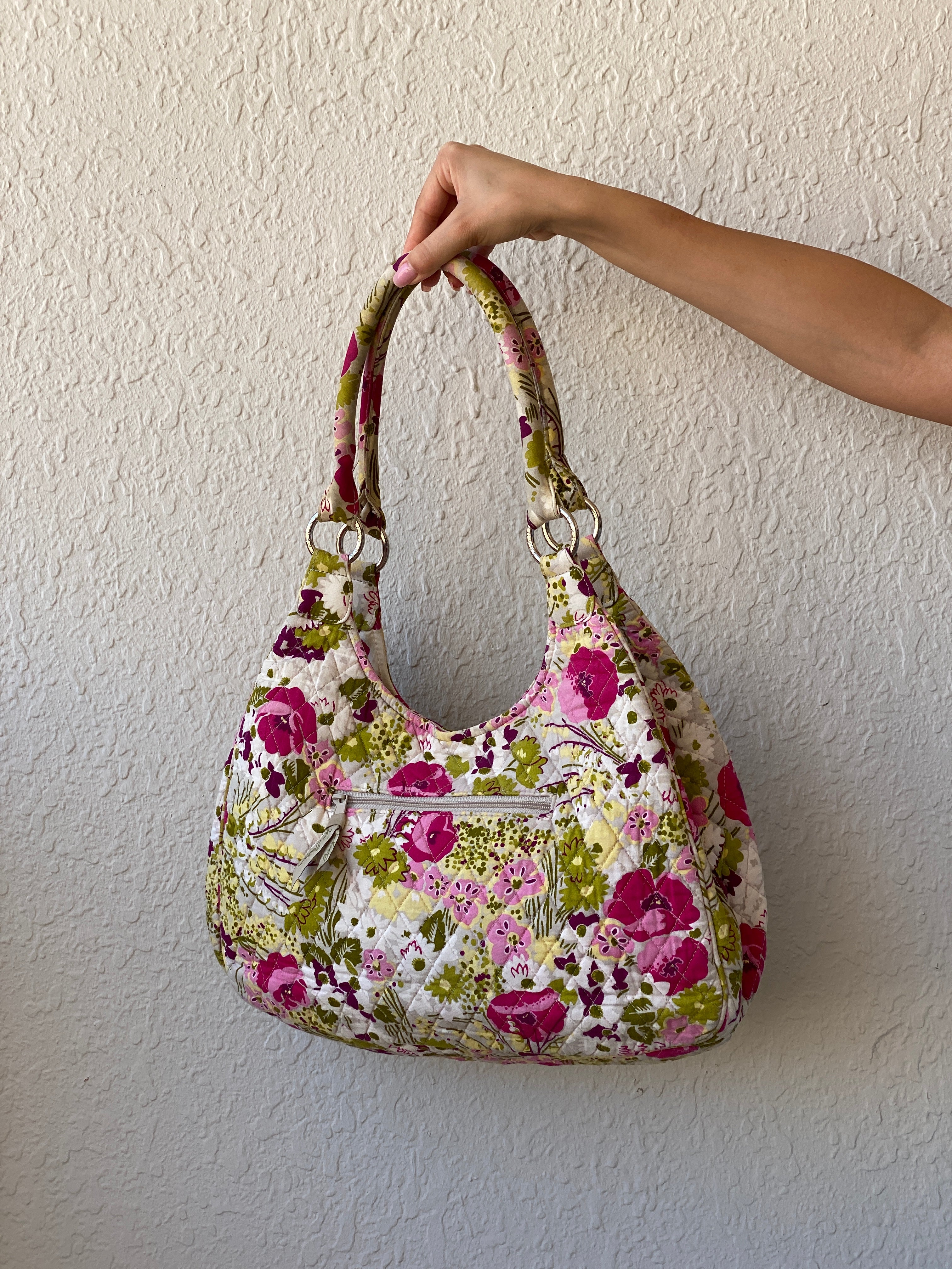 Vera Bradley “Make Me Blush” Floral Large Quilted Hobo Shoulder Bag