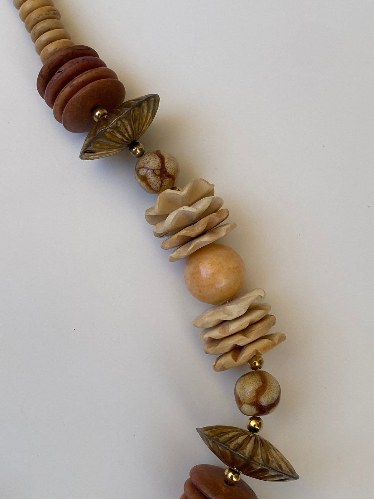 Vintage Earth Tone Beaded Statement Necklace Boho Wooden & Stone Inspired Collar Necklace Vintage Earth Tone Beaded Statement Necklace Boho Wooden & Stone Inspired Collar Necklace