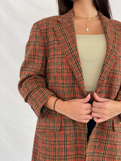 Vintage G-STAGE Comming Man Plaid Blazer - Balagan Vintage Blazer 00s, blazer, full sleeve blazer, NEW IN, plaid blazer, Rama