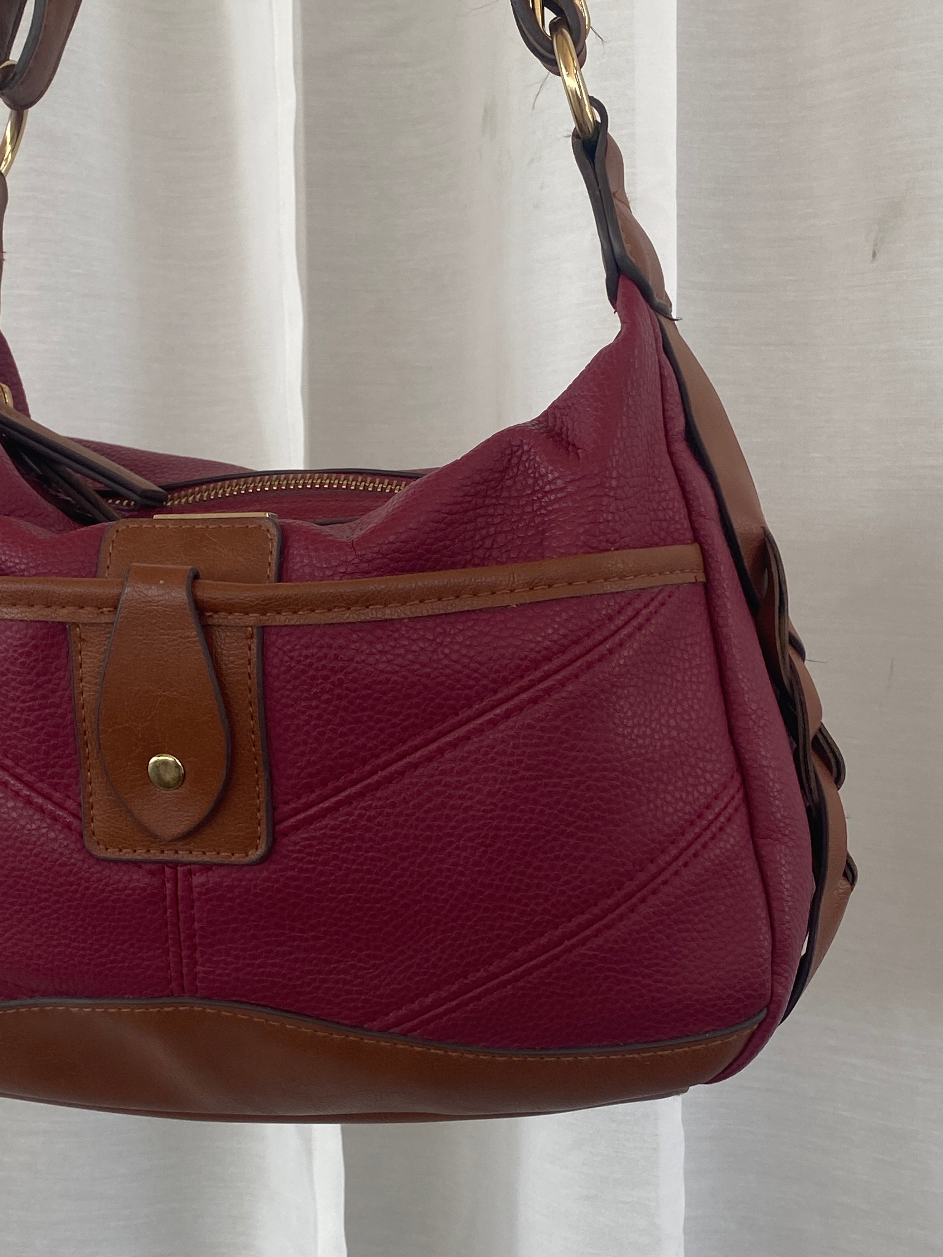 حقيبة كتف روزيتي الجميلة باللونين الأرجواني والبني للاستخدام اليومي