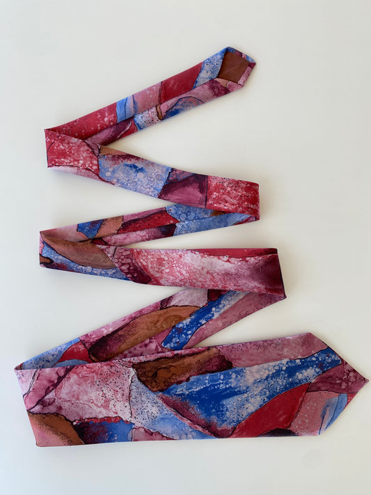 Vintage Paco Rabanne Paris Abstract Painting Printed Men’s Neck Tie