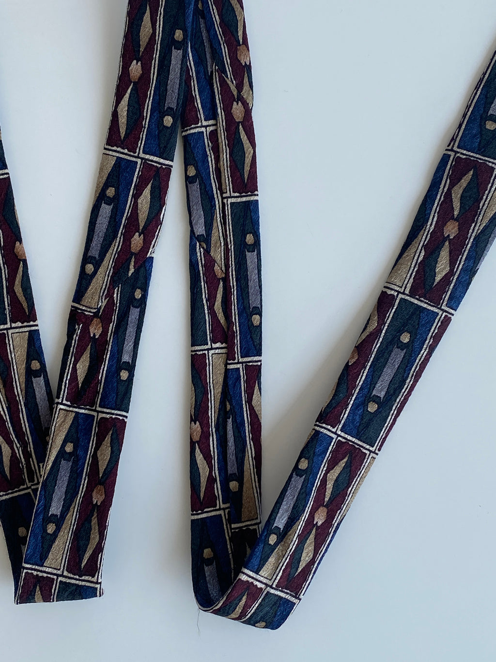 Vintage Cape Cod Neckwear Men’s Silk Navy Tribal Print Tie