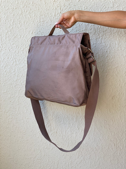 Fossil Taupe Heavyweight Nylon Laptop Messenger Bag