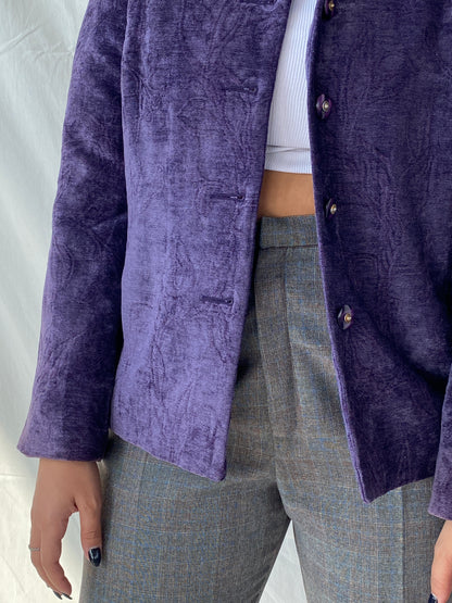 00s KORET Buttoned Purple Heavy Women’s Blazer Jacket - L