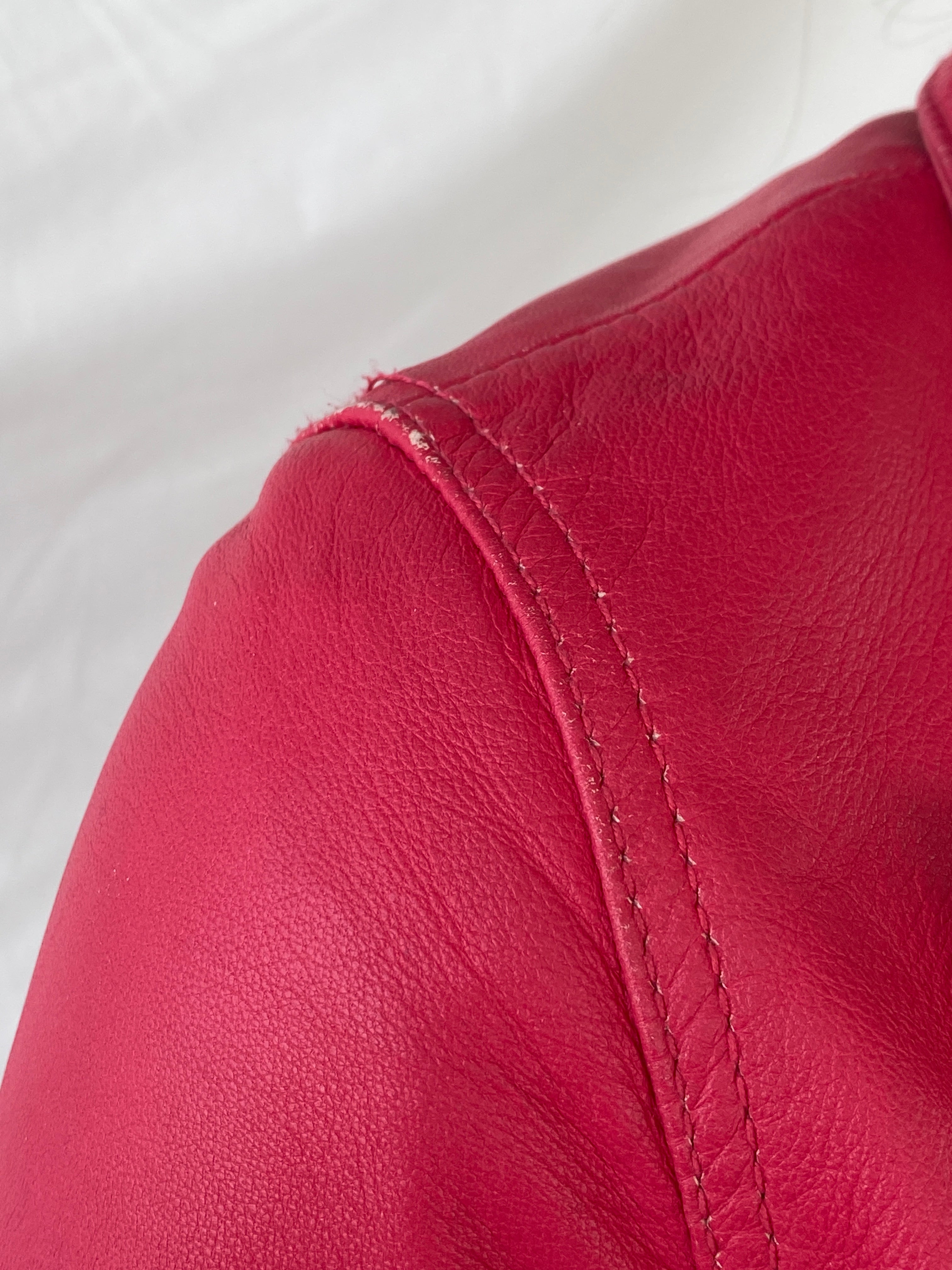 Vintage Gipsy Genuine Leather Pink Women’s Button Front Blazer - XS