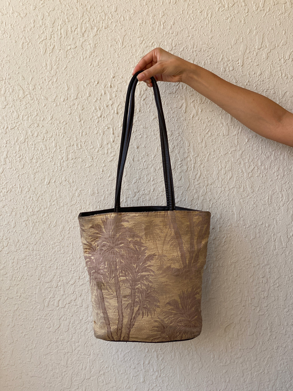 Vintage Bueno Elephant Embroidered Tote Bag – Safari Jungle Print Shoulder Handbag