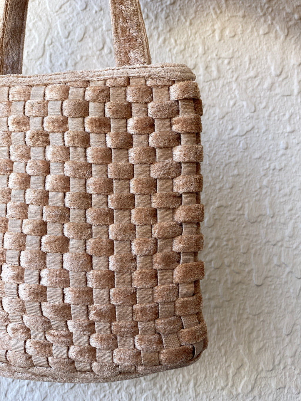 Woven Beige Mini Tote Bag