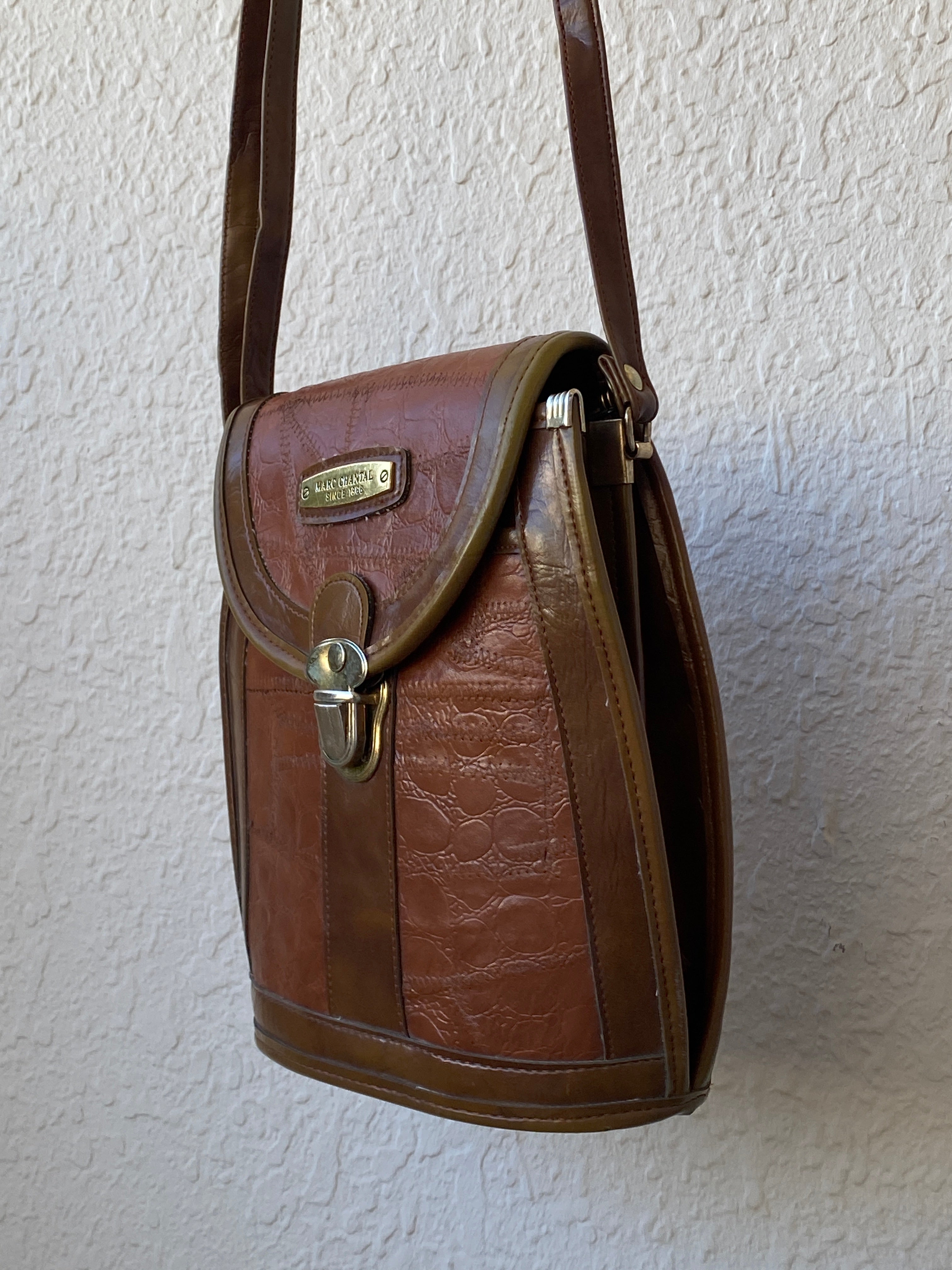 Vintage Marc Chantal Brown Leather Cross Body Bag