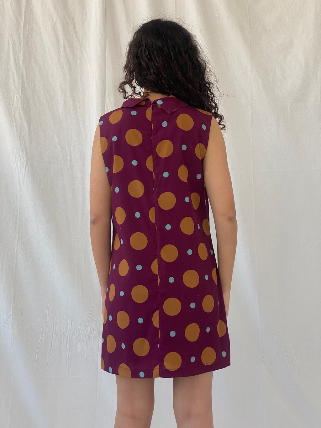 Princess Highway 60s-Inspired Dots Purple Turtle Neck Short Dress - L