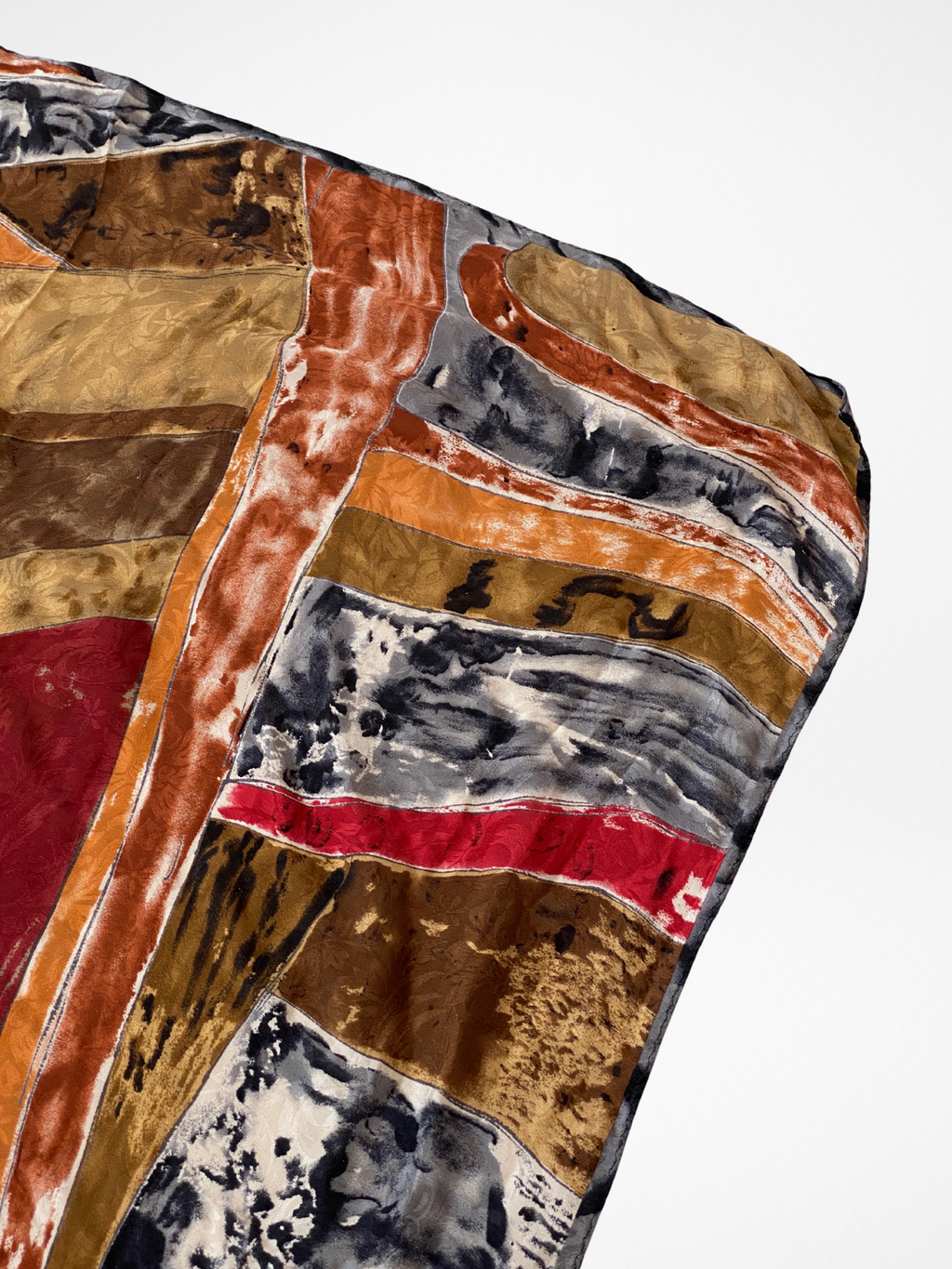 Vintage Abstract Painting Silk Floral Textured Square Scarf