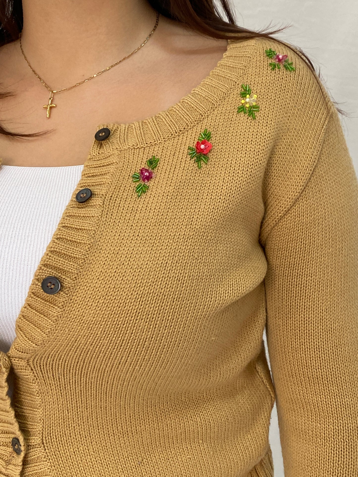 Dolce & Gabbana D&G Fitted Knitted Beaded Cardigan Top - S