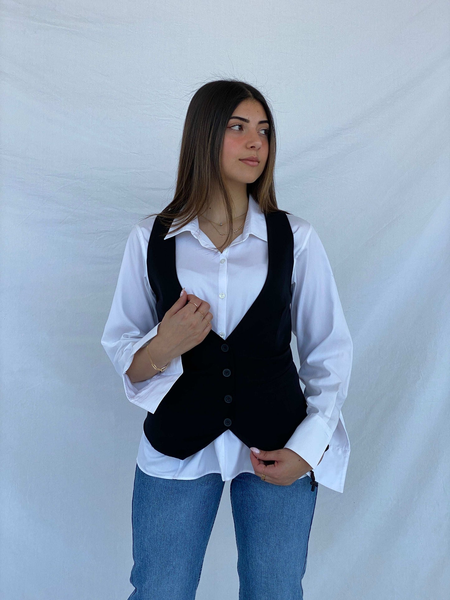 Vintage Y2K Black Button Up Vest - Balagan Vintage Vests 00s, black vest, Juana, NEW IN, vest