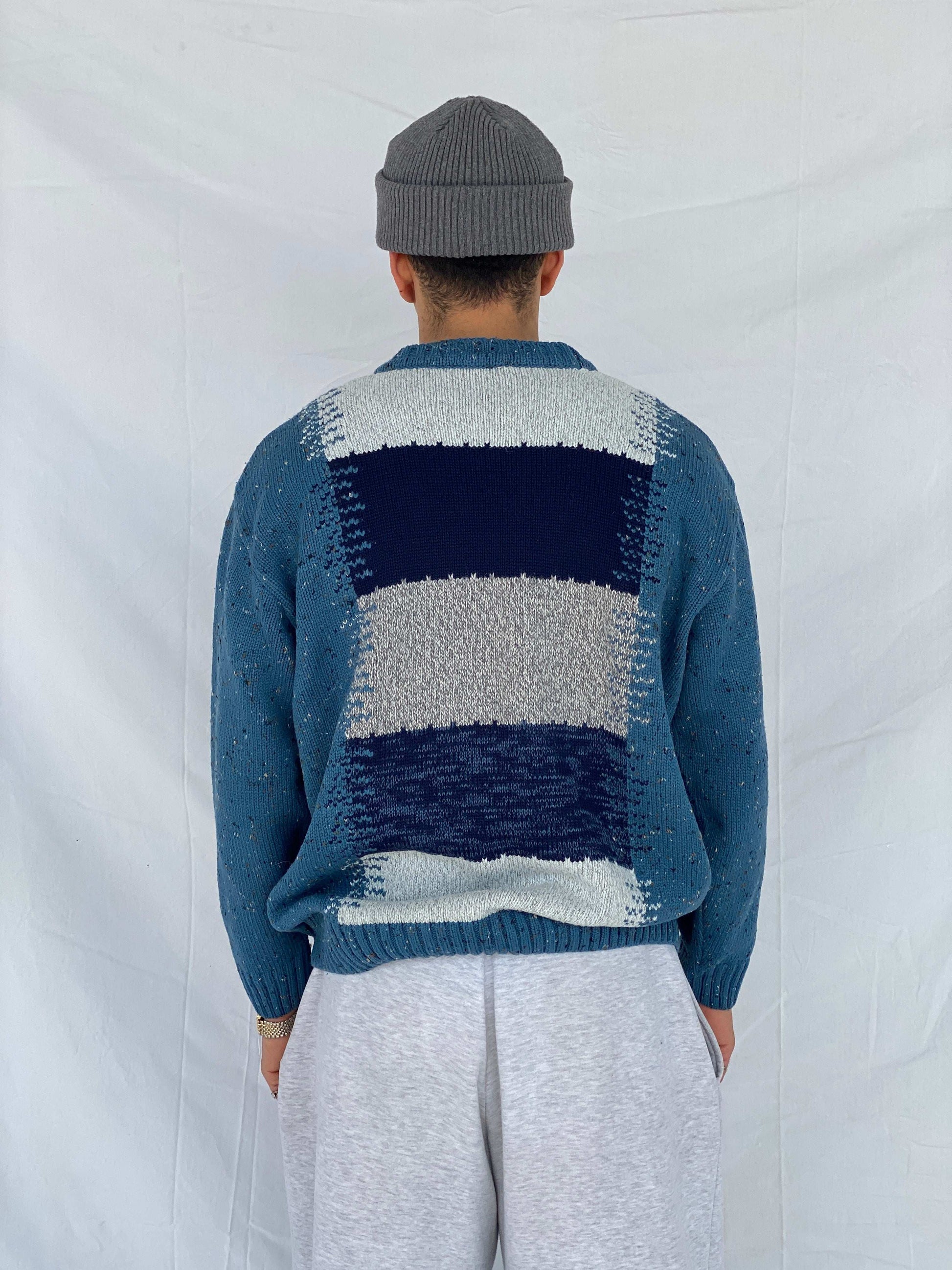 Sementa Collection‘s Blue Knitted Sweater - Size L - Balagan Vintage Sweater 80s, 90s, Abdullah, knitted sweater, vintage sweater, winter