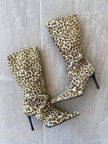 RIPA Italy Vintage Cheetah Leopard Print High Heel Boots