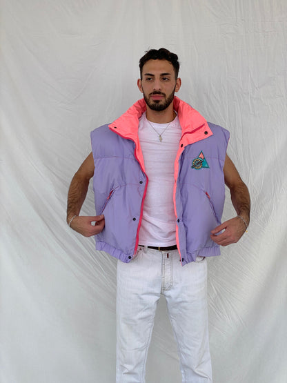 Vintage 80s ONEIL Lavender Puffer Extreme Impact Ski Vest - L