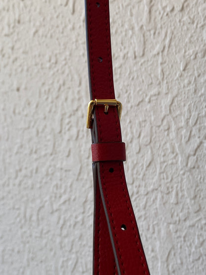 Lauren by Ralph Lauren Red Leather Messenger Crossbody Bag