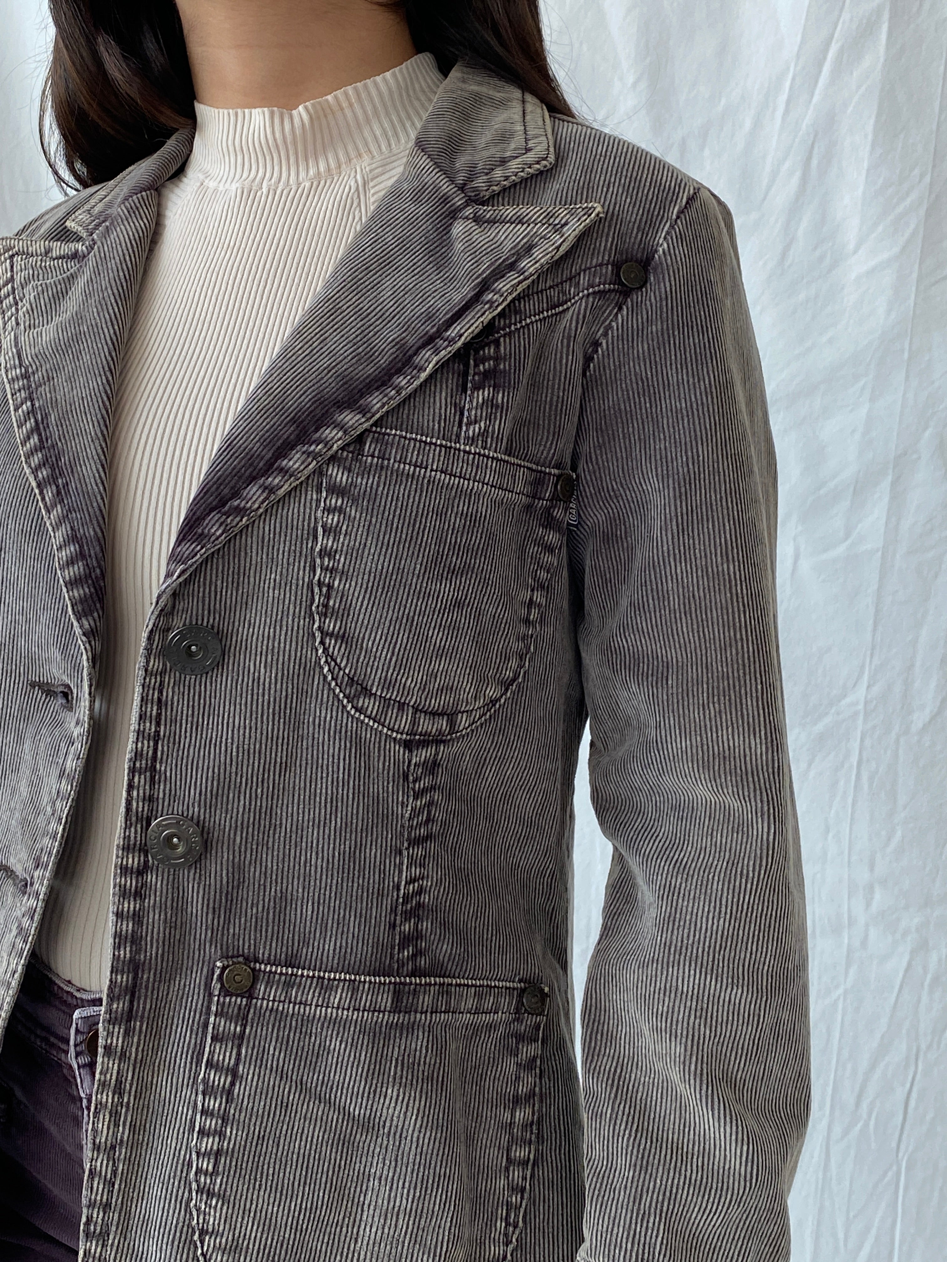 Vintage Garcia Downtown Denim Rebel Grey Corduroy Blazer - M