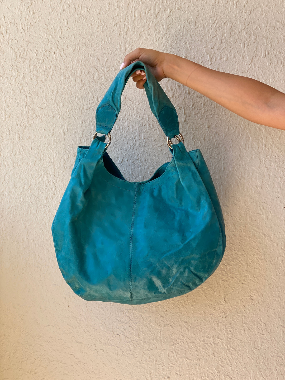 Vintage Y2K Bejin Korf Turquoise Genuine Leather Slouchy Hobo Shoulder Bag Vintage Y2K Bejin Korf Turquoise Genuine Leather Slouchy Hobo Shoulder Bag